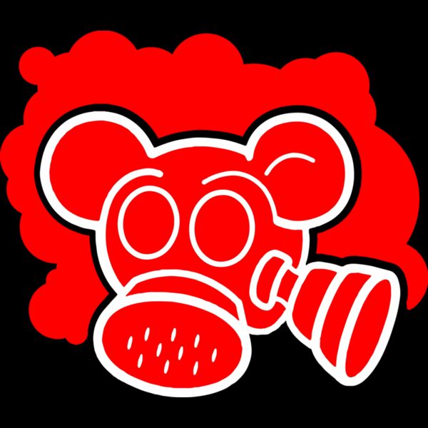 smoker buddy bear head Red white Thumbnail